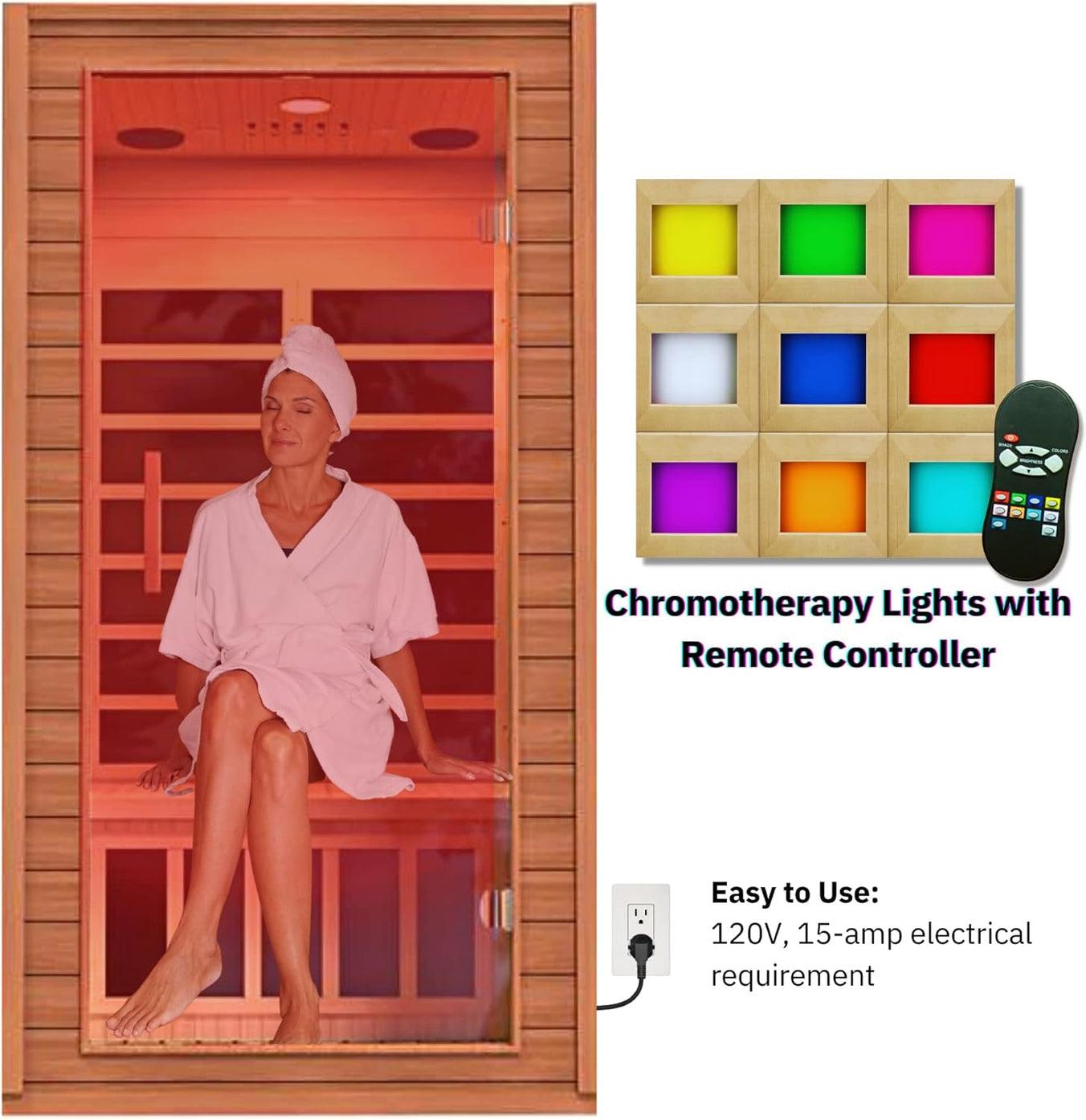 Trivano Living- "Avila" 1-2-person Low EMF FAR Infrared Sauna DYN-6103-01-Sauna-Trivano Living-Trivano Living