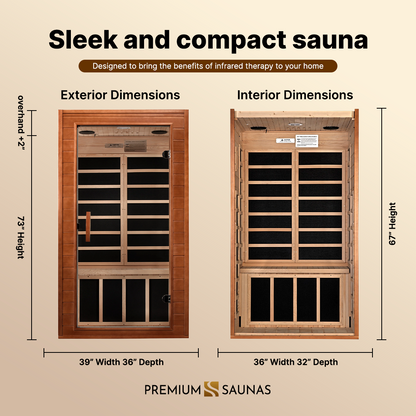 Trivano Living- "Avila" 1-2-person Low EMF FAR Infrared Sauna DYN-6103-01-Sauna-Trivano Living-Trivano Living
