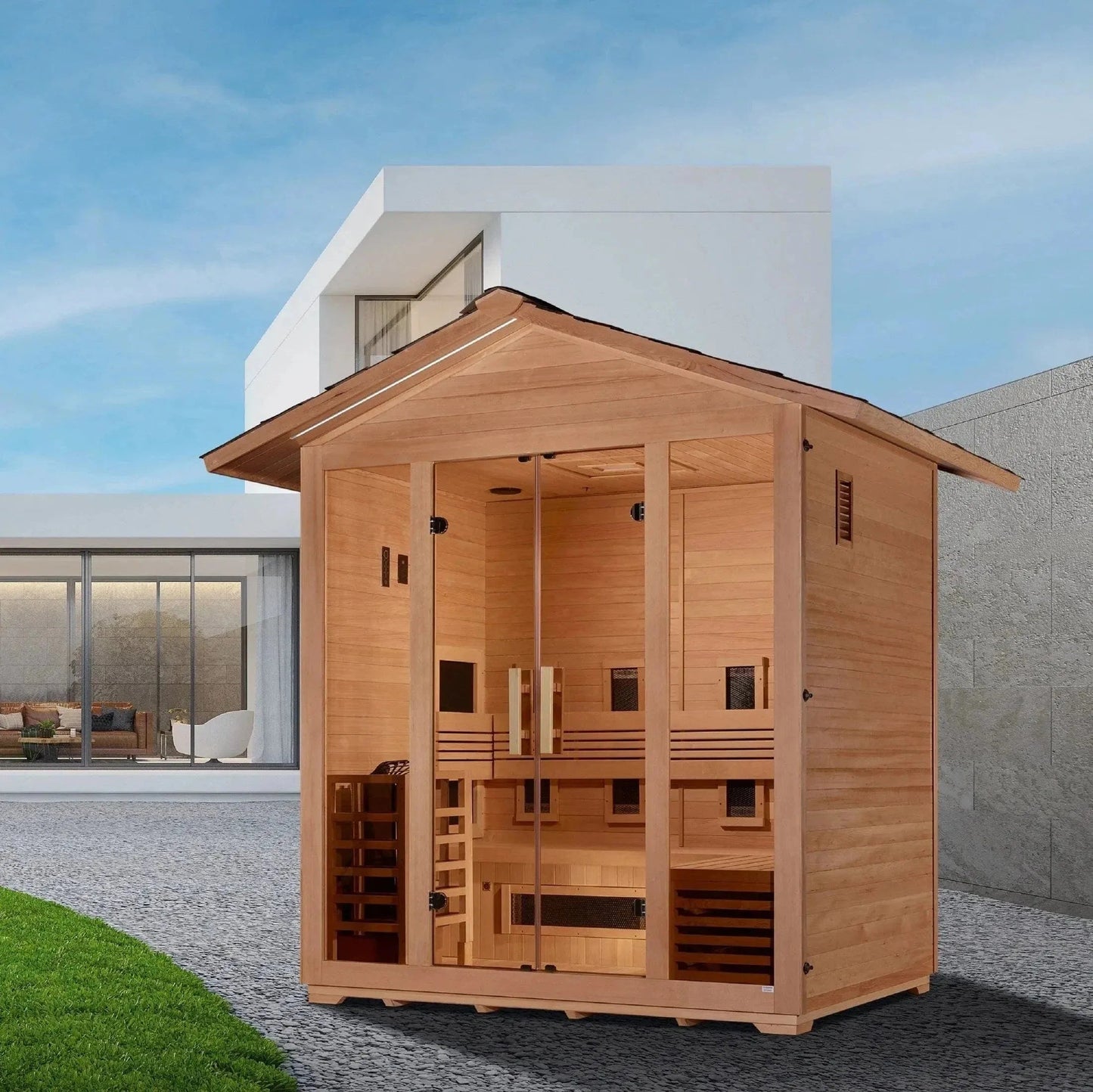 Trivano Living- "Gargellen" 5 Person Hybrid Outdoor Sauna GDI-8125-01-Sauna-Trivano Living-Trivano Living