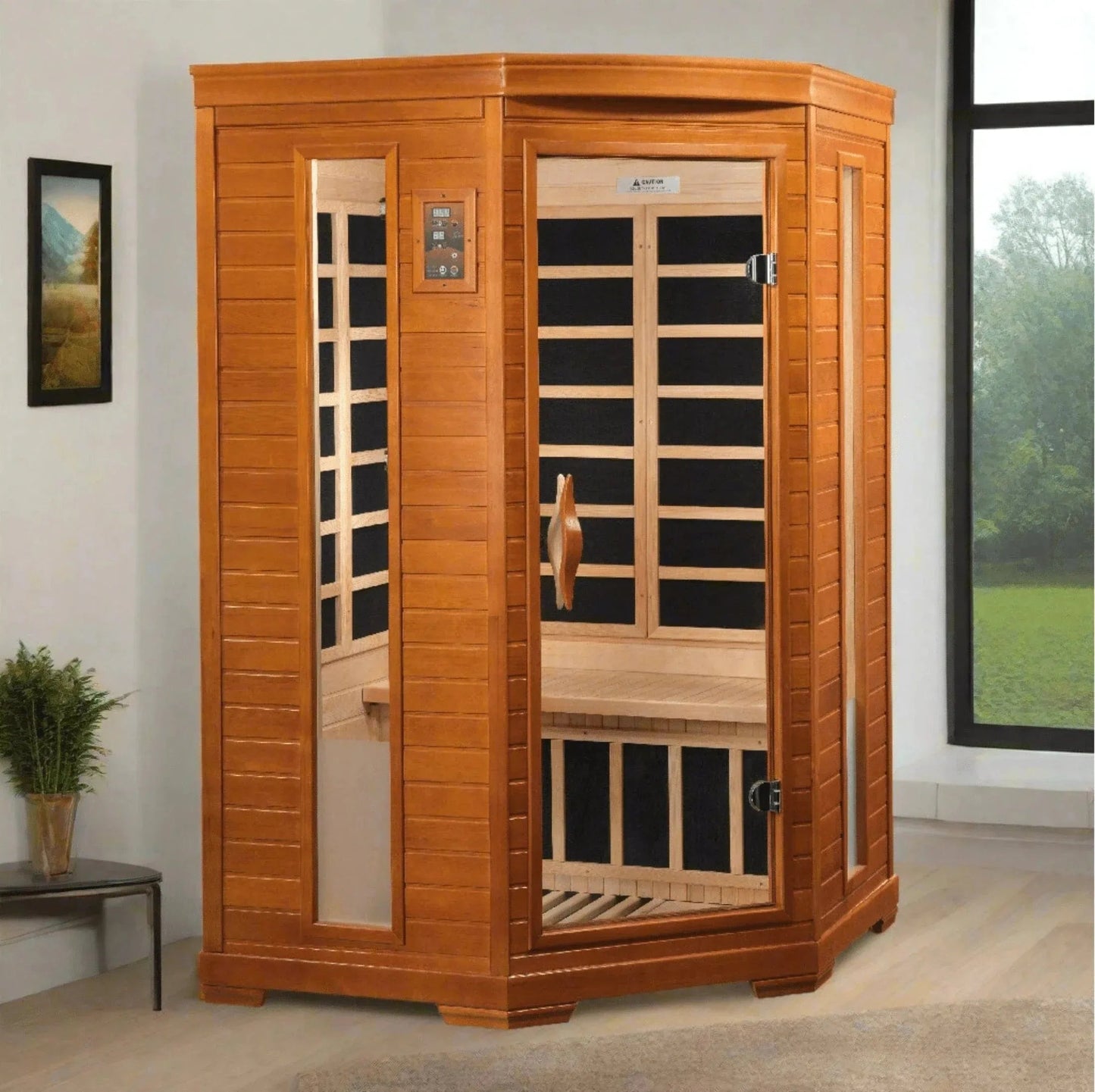 Trivano Living- "Heming" 2-person Corner Low EMF FAR Infrared Sauna - DYN-6225-02-Sauna-Trivano Living-Trivano Living