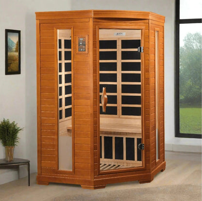 Trivano Living- "Heming" 2-person Corner Low EMF FAR Infrared Sauna - DYN-6225-02-Sauna-Trivano Living-Trivano Living